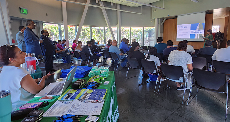 EWDD’s Legacy Business team leading an informational presentation about the Legacy Business Program at an event held by Councilmember Curren Price (Council District 9)