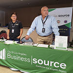 BusinessSource representatives ready to assist impacted businesses at the LA Business Resource Pop-Up event for businesses impacted by I10 fire closure