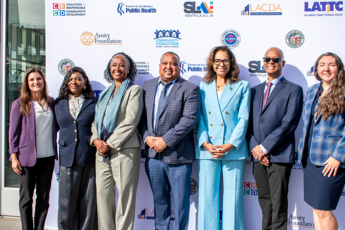 local leaders from EWDD WorkSource partner Coalition for Responsible Community Development (CRCD), the City of Los Angeles and Los Angeles County gathered at L.A. Trade-Tech College to celebrate a $20 million federal investment from the Environmental Protection Agency (EPA)